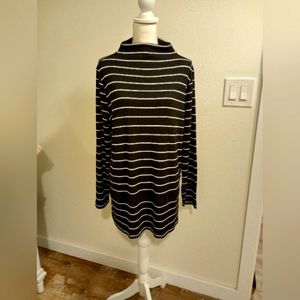 Dip Black & White Striped Sweater Dress, Sz L